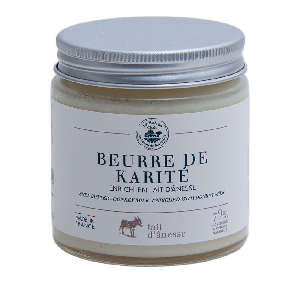 Maison du Savon de Marseille - Shea Butter Enriched with Donkey Milk - Pure and Natural - Suitable for all Body Face and Hair Types - Boosts Moisture whilst Nourishing and Protecting - 120ml