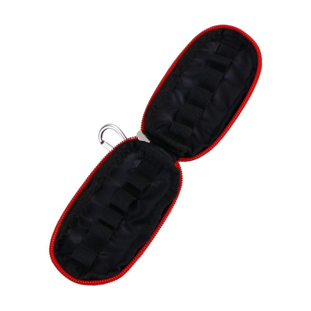 HAPINARY Portable Essential Oil Key Case with Sturdy Zipper and Elegant Handle Holds Bottles Compact Oil Storage Pouch for Travel and Home in Red