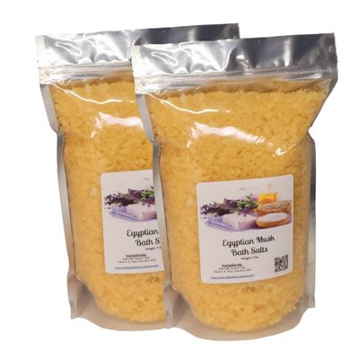 Bath Salts | (2) 4lb Bags (128 oz.) | Egyptian Musk Scent | Epsom Salt | Sea Salt | Bathing | Body Care | Beauty | Relaxation | Spa | Pedicure | Manicure