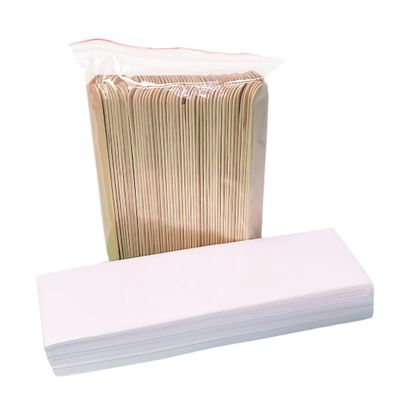 Essenavita 100 pre cut non-woven wax strips and 100 large wooden body waxing sticks professional quality strips and depilatory sticks for applying and hair removal kit