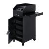 Black Mobile Multifunctional Salon Trolley Makeup Cart, Cart Organizer on Wheels,Hairdressing Tools Rolling Cart, Salon Trolley Cart with Wheels for Salon Station view 3