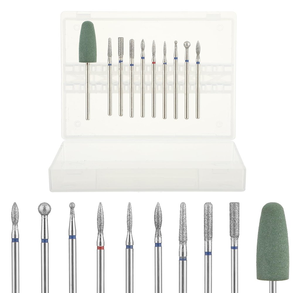 10Pcs Nail Drill Bit Nail Bits Forelectric Nail File Russian Manicure Nail Drill Bits Cuticle Remover Nail Products For Manicure Pedicure Home Salon Manicure People For Nail Tech