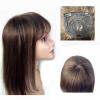 Hair Toppers for Women Real Human Hair Toppers for Women 1414cm Lace Base Top Natural Straight Hair Piece with Neat Bangs Clip In Remy Hair Wiglets Extensions with Bangs Hair Toppers with Bangs ( Siz view 2