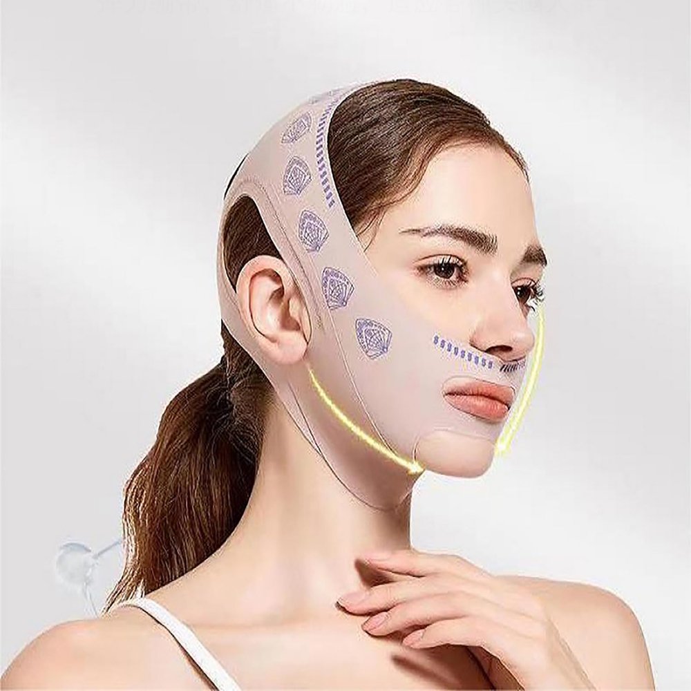Walkervo Elastic Face Slimming Bandage Double Chin Reducer Face Lifting Belt Reusable V Line Mask Facial Slimming Strap for Women&Men Tightening Skin Preventing Sagging/Wrinkle