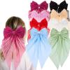 8 Pack Large Hair Bows for Women Big Bow Hair Clips Handmade Hair Ribbons Clips French Barrette Bowknot with Long Tail Hair Accessories for Women Girls view 1