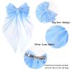 8 Pack Large Hair Bows for Women Big Bow Hair Clips Handmade Hair Ribbons Clips French Barrette Bowknot with Long Tail Hair Accessories for Women Girls view 2