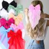 8 Pack Large Hair Bows for Women Big Bow Hair Clips Handmade Hair Ribbons Clips French Barrette Bowknot with Long Tail Hair Accessories for Women Girls view 4