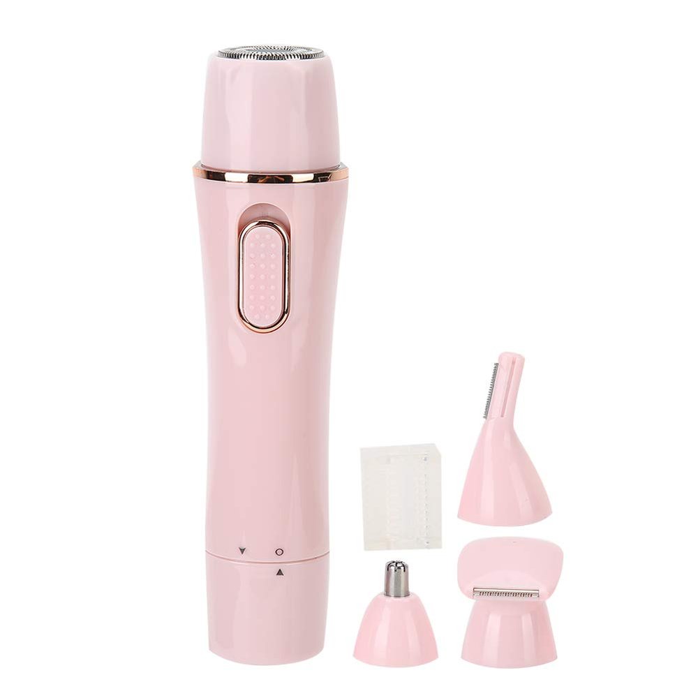 4 in 1 Electric Epilator USB Rechargeable Multifunctional Lipstick Shaver Body Wash Eyebrow Trimmer Portable Shaver, For Face Lips Nose Facial Hair Removal