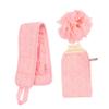FOMIYES 1 Bath Sponge Set Exfoliater Exfoliante Bathing Towel Scrubber for Women Exfoliating Back Deep Cleaning Tool Shower Ball Back-Pulling Strip Gloves Bath Flower Cotton, 60X10cm, Pink view 1