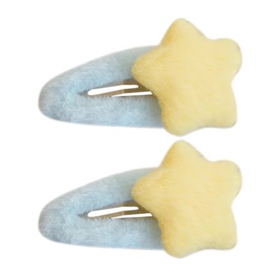 2 Pcs Plush Star Hair Clip Star Mini Star Hairpin Sweet Handmade Cute Pins Hairpin Headwear Hair Accessories Women Girls