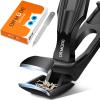 Toenail Clippers for Seniors Thick Toenails, Upgrade Angled Head Large Toe Nail Clippers for Men with Wide Jaw Opening, Sharp Heavy Duty Fingernail Clipper Cutter with Catcher Long Handle -Black view 1