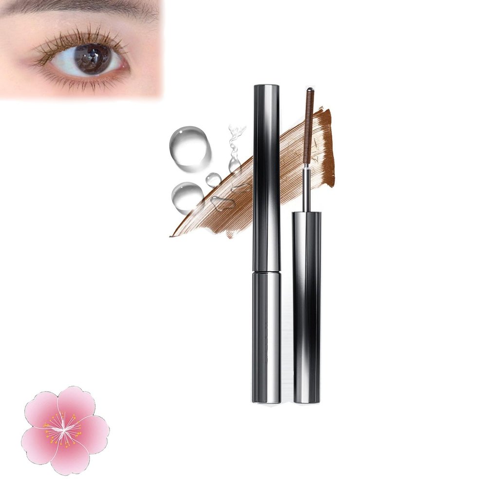 Curling Iron Mascara,Curling Mascara waterproof, Metal WandMascara black, Iron WandMascara Waterproof, CurlingMascara For Straight Lashes (Curl Brown)