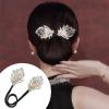 Tacarlha Lazy Hair Curler,Easy Bun Creator, Hair Bun Maker, Flower Fishtail Rhinestone Feather Hair Curler, Deft Bun Twister for Long Hair Women Hair Styling Accessories (G-1PCS) view 3