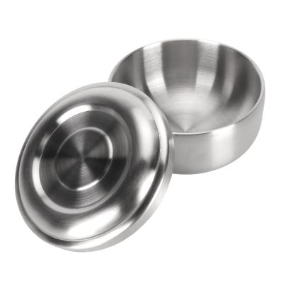 Stainless Steel Shaving Bowl with Lid - Beard Soap Bowl for Men, Durable & Anti-Slip Shaving Mug for Rich Lather, Perfect for Home & Salon Use