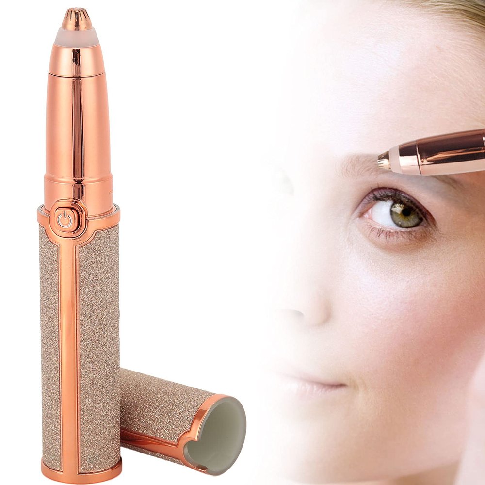USB Electric Eyebrow Trimmer, Lipstick Hair Removal, Mini Beauty Tool, Effortlessly Create Perfect Eyebrow Shape (Golden)