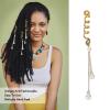 10PCS Dreadlocks, Hair Jewelry,Artificial Pearl Spring Alloy Hair Braiding Rings Hair Clip Gold view 3