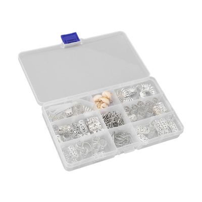 100PCS Silver out Hair Charms, Leaf Hollow Dreadlocks Hair Accessories Set, Snowflake Shells Hair Braiding Jewelry Coils for Festive Hairstyles