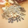 100PCS Silver out Hair Charms, Leaf Hollow Dreadlocks Hair Accessories Set, Snowflake Shells Hair Braiding Jewelry Coils for Festive Hairstyles view 2