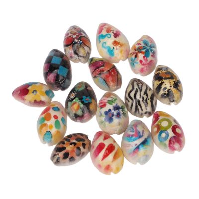 15PCS Sea Shell Hair Braid, DIY Decorative Accessories, Printed Shell Pendant Hair Hoop for Wedding and Party