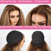 Domiso 22 Inch Highlight 4/27 Wear and Go Glueless Wig Ombre Kinky Straight HD Lace Pre Cut 6x4.6 HD Lace Wigs Human Hair for Women Yaki Glueless Wig with Elastic Band Natural Hairline 200% Density view 4