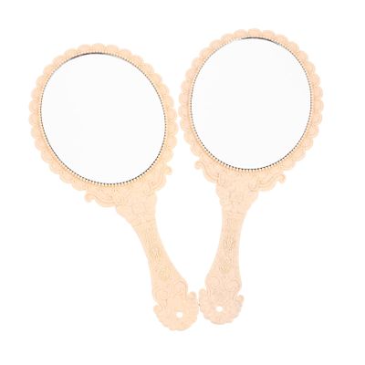 NOLITOY 2pcs Vintage Travel Makeup Mirror Compact Handheld Cosmetics Mirror for Women Wavy