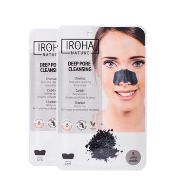 IROHA NATURE Nose Strips to Remove Blackheads (10 Strips - Pack of 2) | 100% Natural Charcoal, Aloe Vera & Allantoin | Deep Cleansing | Antioxidant Action