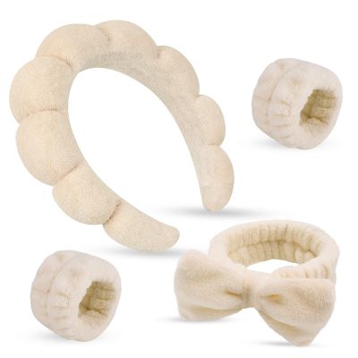 ATROCH Makeup Headband & Wristband Spa Set Puffy Sponge Skincare Headband for Washing Face, Soft Non-Slip Set for Women & Teen Girls, Ideal Present for Teen Girls Birthday