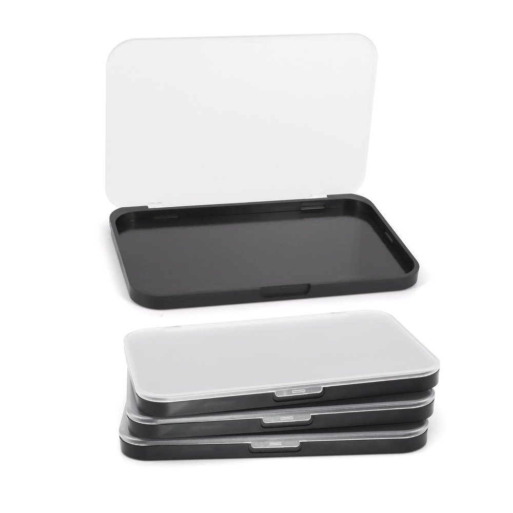 AJLTPA Magnetic Makeup Palette with Frosted Clear Top, 3Pack Empty Eyeshadow Dispensing Storage Box with 60Pcs Adhesive Metal Stickers for DIY Cosmetics Blush Powder-6.69"X4.41"Palette