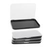 AJLTPA Magnetic Makeup Palette with Frosted Clear Top, 3Pack Empty Eyeshadow Dispensing Storage Box with 60Pcs Adhesive Metal Stickers for DIY Cosmetics Blush Powder-6.69"X4.41"Palette view 1