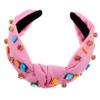 FRCOLOR Knotted Heart Headband for Women Candy-colored Valentine Day Hair Accessory Sparkly Design for Fashion-forward Looks Comfortable Fit Sweet and Feminine Style view 1