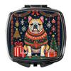 Caroline's Treasures English Bulldog Christmas Compact Mirror Decorative Travel Makeup Mirror for Women Girls Gifts Pocket Makeup Mirror Folding Handheld view 1
