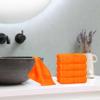 BOUTIQUO Ultra Soft Cotton Washcloths, Contains 12 Piece Face Cloths 12x12 inch, Ideal for Everyday use Face Towels, Compact & Lightweight Multi Purpose Washcloths - Orange view 4