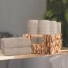 BOUTIQUO Ultra Soft Cotton Washcloths, Contains 12 Piece Face Cloths 12x12 inch, Ideal for Everyday use Face Towels, Compact & Lightweight Multi Purpose Washcloths - Tan view 3