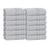 BOUTIQUO Ultra Soft Cotton Washcloths, Contains 12 Piece Face Cloths 12x12 inch, Ideal for Everyday use Face Towels, Compact & Lightweight Multi Purpose Washcloths - Light Grey view 1