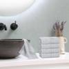 BOUTIQUO Ultra Soft Cotton Washcloths, Contains 12 Piece Face Cloths 12x12 inch, Ideal for Everyday use Face Towels, Compact & Lightweight Multi Purpose Washcloths - Light Grey view 4