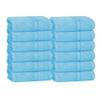 BOUTIQUO Ultra Soft Cotton Washcloths, Contains 12 Piece Face Cloths 12x12 inch, Ideal for Everyday use Face Towels, Compact & Lightweight Multi Purpose Washcloths - Sky Blue view 1
