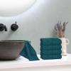 BOUTIQUO Ultra Soft Cotton Washcloths, Contains 12 Piece Face Cloths 12x12 inch, Ideal for Everyday use Face Towels, Compact & Lightweight Multi Purpose Washcloths - Teal view 4
