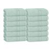 BOUTIQUO Ultra Soft Cotton Washcloths, Contains 12 Piece Face Cloths 12x12 inch, Ideal for Everyday use Face Towels, Compact & Lightweight Multi Purpose Washcloths - Sea Green view 1