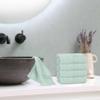 BOUTIQUO Ultra Soft Cotton Washcloths, Contains 12 Piece Face Cloths 12x12 inch, Ideal for Everyday use Face Towels, Compact & Lightweight Multi Purpose Washcloths - Sea Green view 4
