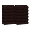 BOUTIQUO Ultra Soft Cotton Washcloths, Contains 12 Piece Face Cloths 12x12 inch, Ideal for Everyday use Face Towels, Compact & Lightweight Multi Purpose Washcloths - Chocolate Brown view 1