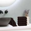 BOUTIQUO Ultra Soft Cotton Washcloths, Contains 12 Piece Face Cloths 12x12 inch, Ideal for Everyday use Face Towels, Compact & Lightweight Multi Purpose Washcloths - Chocolate Brown view 4