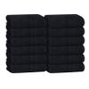 BOUTIQUO Ultra Soft Cotton Washcloths, Contains 12 Piece Face Cloths 12x12 inch, Ideal for Everyday use Face Towels, Compact & Lightweight Multi Purpose Washcloths - Black view 1