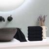 BOUTIQUO Ultra Soft Cotton Washcloths, Contains 12 Piece Face Cloths 12x12 inch, Ideal for Everyday use Face Towels, Compact & Lightweight Multi Purpose Washcloths - Black view 4