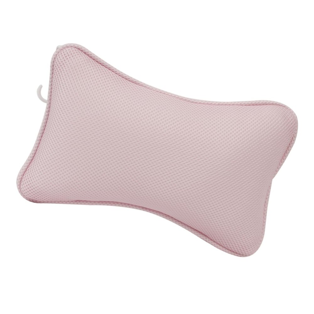 FRCOLOR Non-Slip Bathtub Pillow for Neck and Shoulder Support with Suction Cups Comfortable Headrest Cushion for All Bathtub Types Quick Drying Design Pink