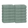 BOUTIQUO Ultra Soft Cotton Washcloths, Contains 12 Piece Face Cloths 12x12 inch, Ideal for Everyday use Face Towels, Compact & Lightweight Multi Purpose Washcloths - Jade view 1
