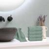 BOUTIQUO Ultra Soft Cotton Washcloths, Contains 12 Piece Face Cloths 12x12 inch, Ideal for Everyday use Face Towels, Compact & Lightweight Multi Purpose Washcloths - Jade view 4