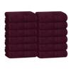 BOUTIQUO Ultra Soft Cotton Washcloths, Contains 12 Piece Face Cloths 12x12 inch, Ideal for Everyday use Face Towels, Compact & Lightweight Multi Purpose Washcloths - Burgundy view 1
