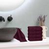BOUTIQUO Ultra Soft Cotton Washcloths, Contains 12 Piece Face Cloths 12x12 inch, Ideal for Everyday use Face Towels, Compact & Lightweight Multi Purpose Washcloths - Burgundy view 4