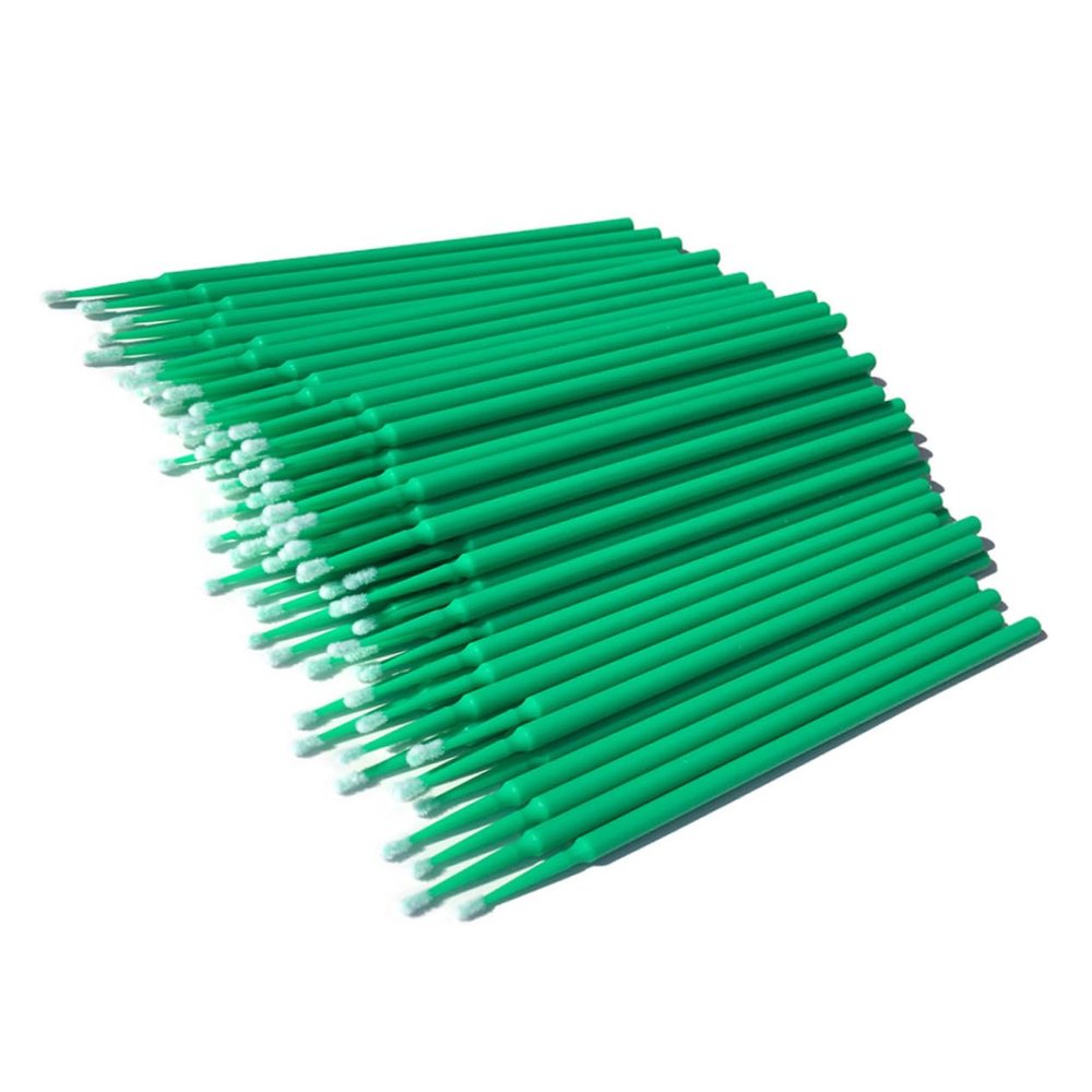 NOLITOY 100pcs Sanitary Eyelash Extension Cotton Swabs Disposable Micro Applicator Brush Lash Extension Removal Tool for Salon Home Use