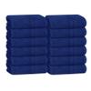 BOUTIQUO Ultra Soft Cotton Washcloths, Contains 12 Piece Face Cloths 12x12 inch, Ideal for Everyday use Face Towels, Compact & Lightweight Multi Purpose Washcloths - Navy Blue view 1